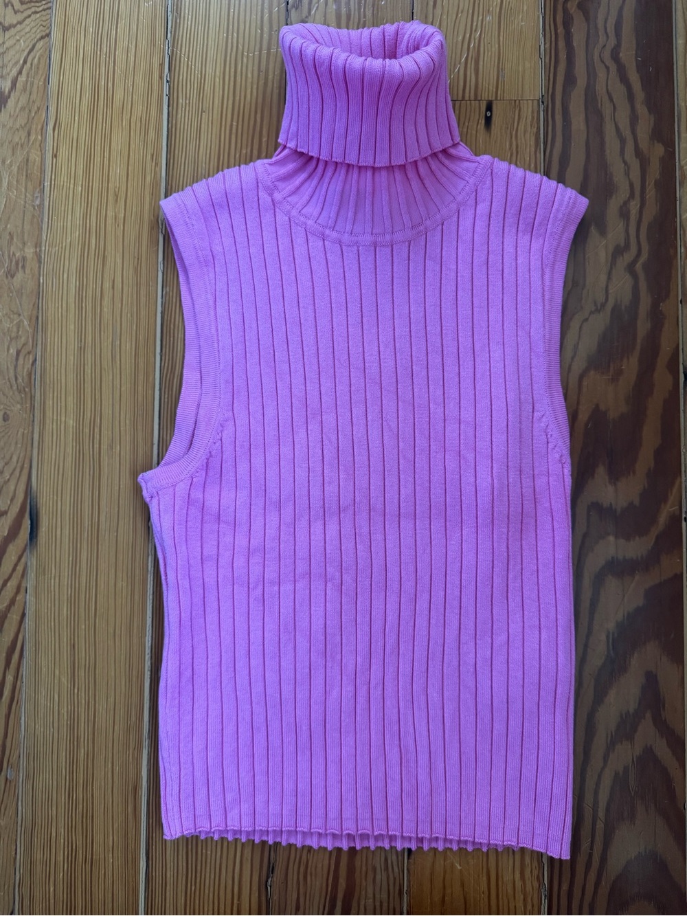 Zara Sleeveless Turtleneck Rib Knit Top